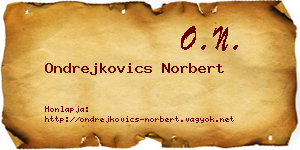 Ondrejkovics Norbert névjegykártya